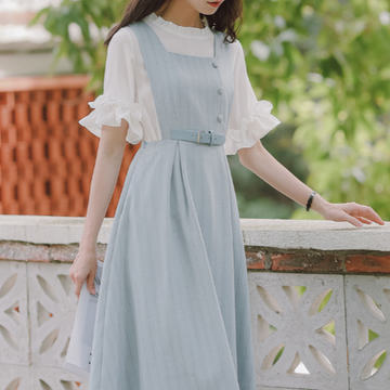 Light blue half jumper skirt set_A0167